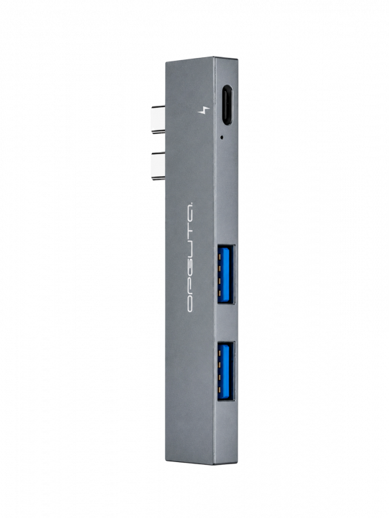 Орбита OT-PCR24 Серый концентратор USB 2.0 (2*USB+Type-C)